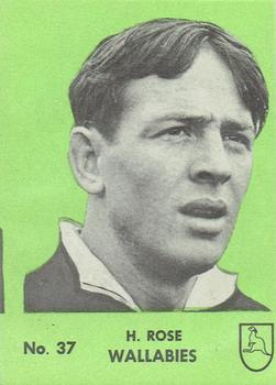 1968 Playtime Rugby Gum Famous Rugby Players - Green #37 Hugh Rose Front